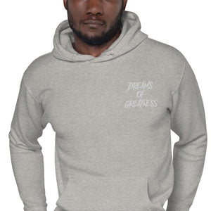DREAMS OF GREATNESS New School Stitched Hoodie (WHITE)