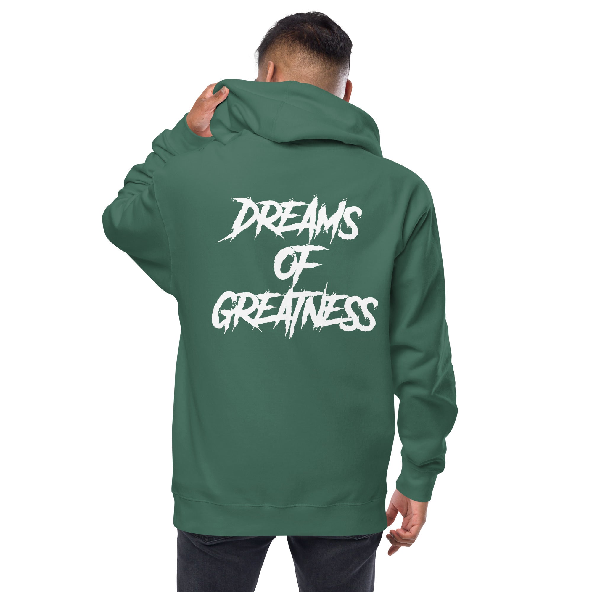 DREAMS OF GREATNESS New School Big Back Fleece Zip Up Hoodie