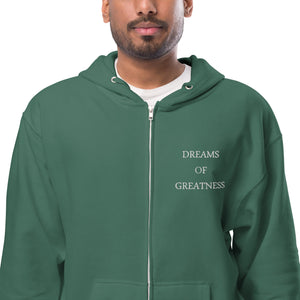 DREAMS OF GREATNESS OG Big Back Fleece Zip Up Hoodie