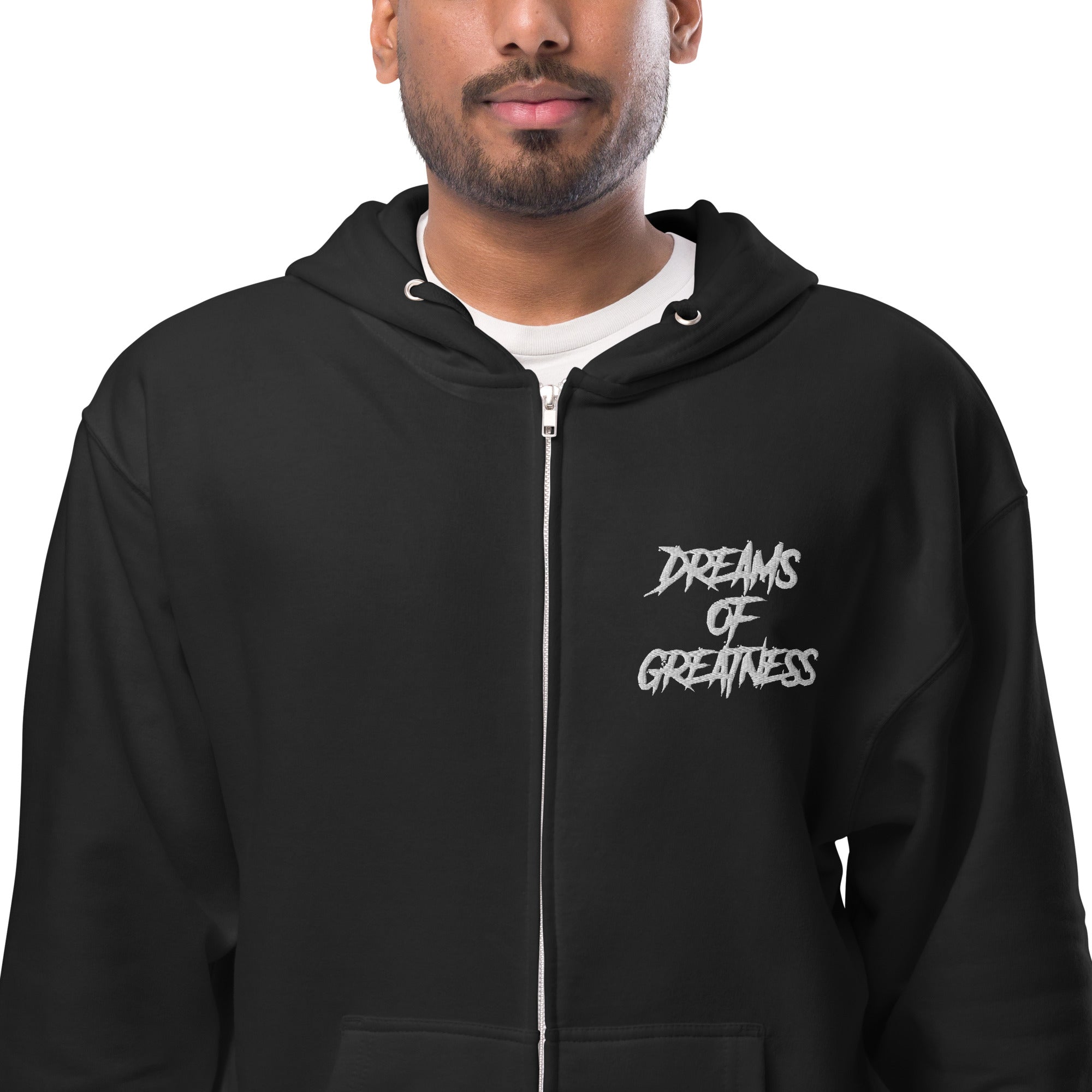 DREAMS OF GREATNESS Paw Print New School Fleece Zip Up Hoodie