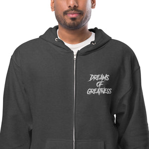 DREAMS OF GREATNESS Paw Print New School Fleece Zip Up Hoodie