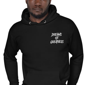 DREAMS OF GREATNESS New School Stitched Hoodie (WHITE)